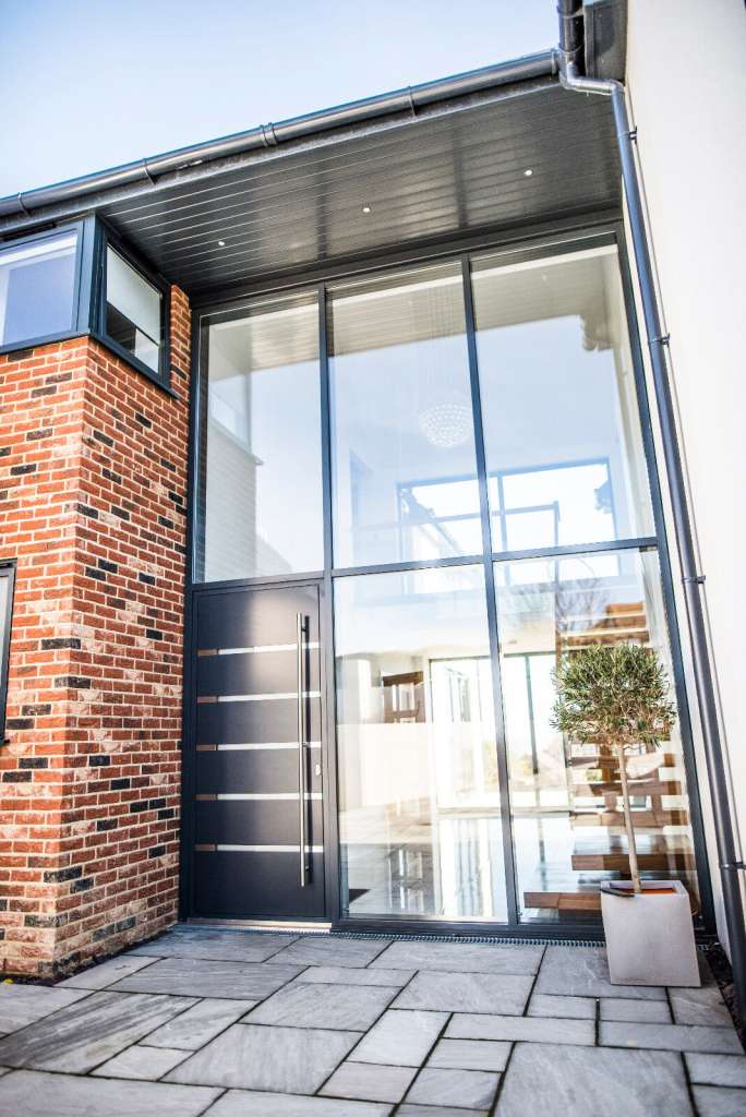 structural glass curtain wall close view Wales