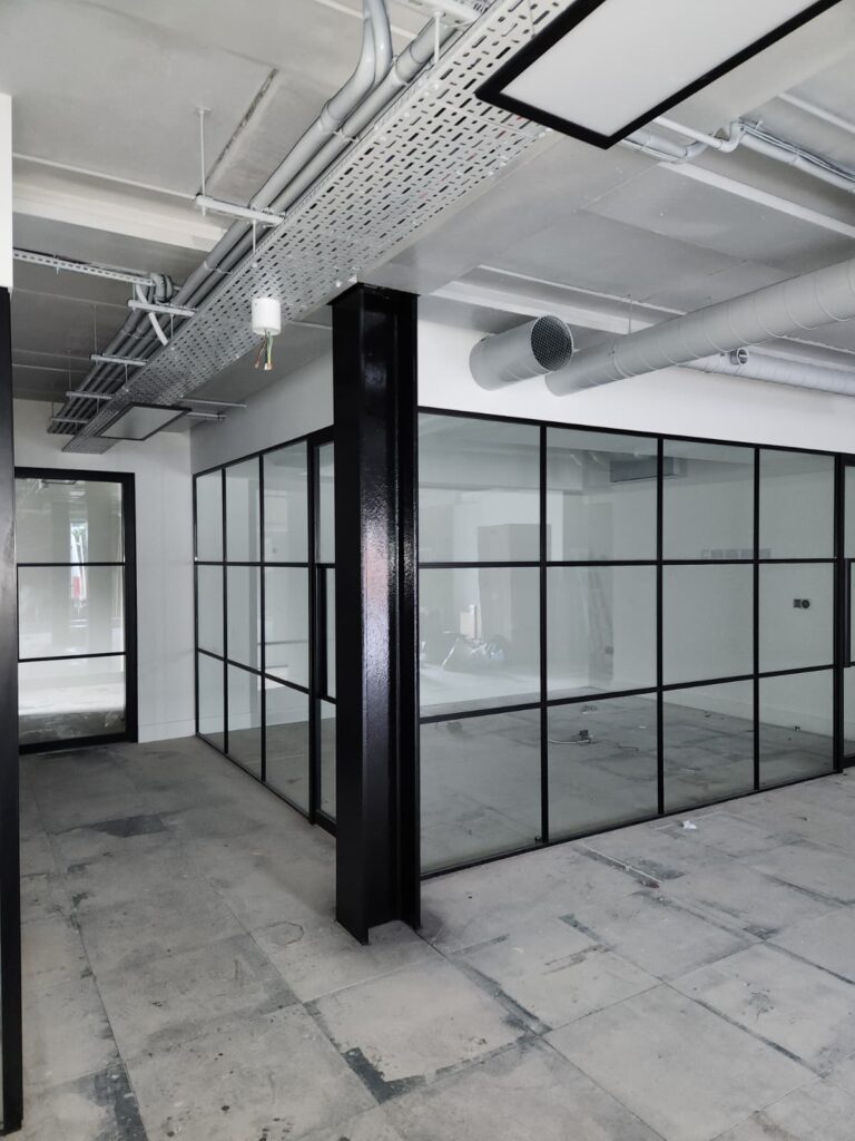 glass partitions office interior wales