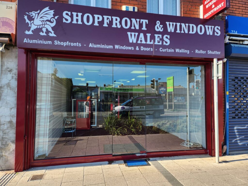 commercial shopfront installation by Wales Shopfront