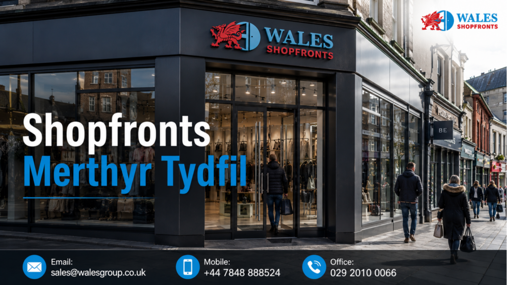 Modern Shopfronts Merthyr Tydfil designed for retail and commercial businesses in Wales
