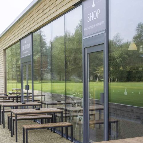 exterior curtain walling design commercial building Wales