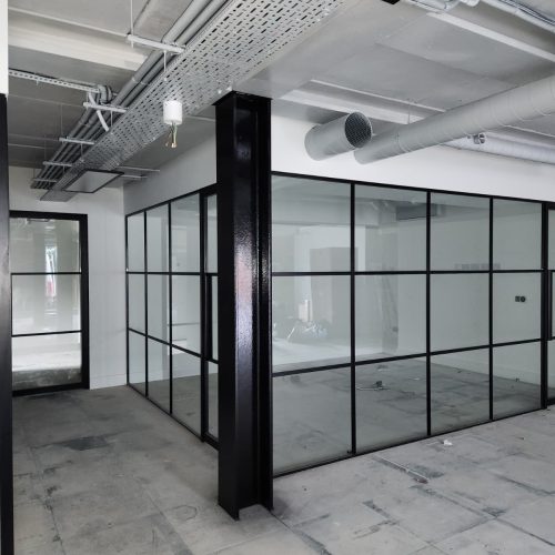 glass partitions office interior wales