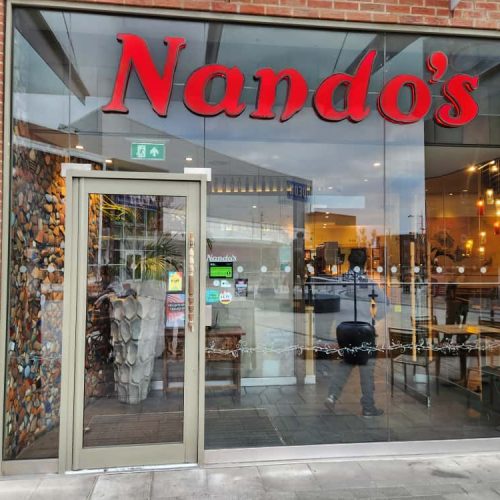 frameless glass shopfront cardiff commercial building